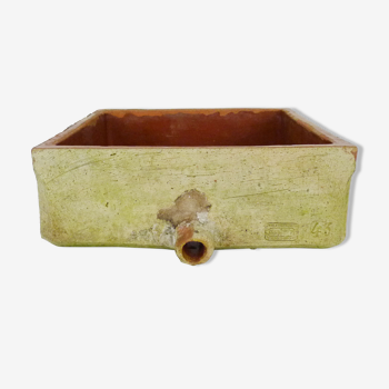 Évier en céramique terre cuite vernissée, J. Garouste Castelnaudary, XIXème