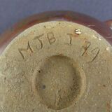 Pair of vintage glazed stoneware bowls signed MJB
