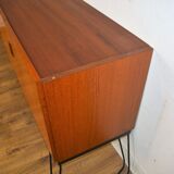 Scandinavian teak metal foot row