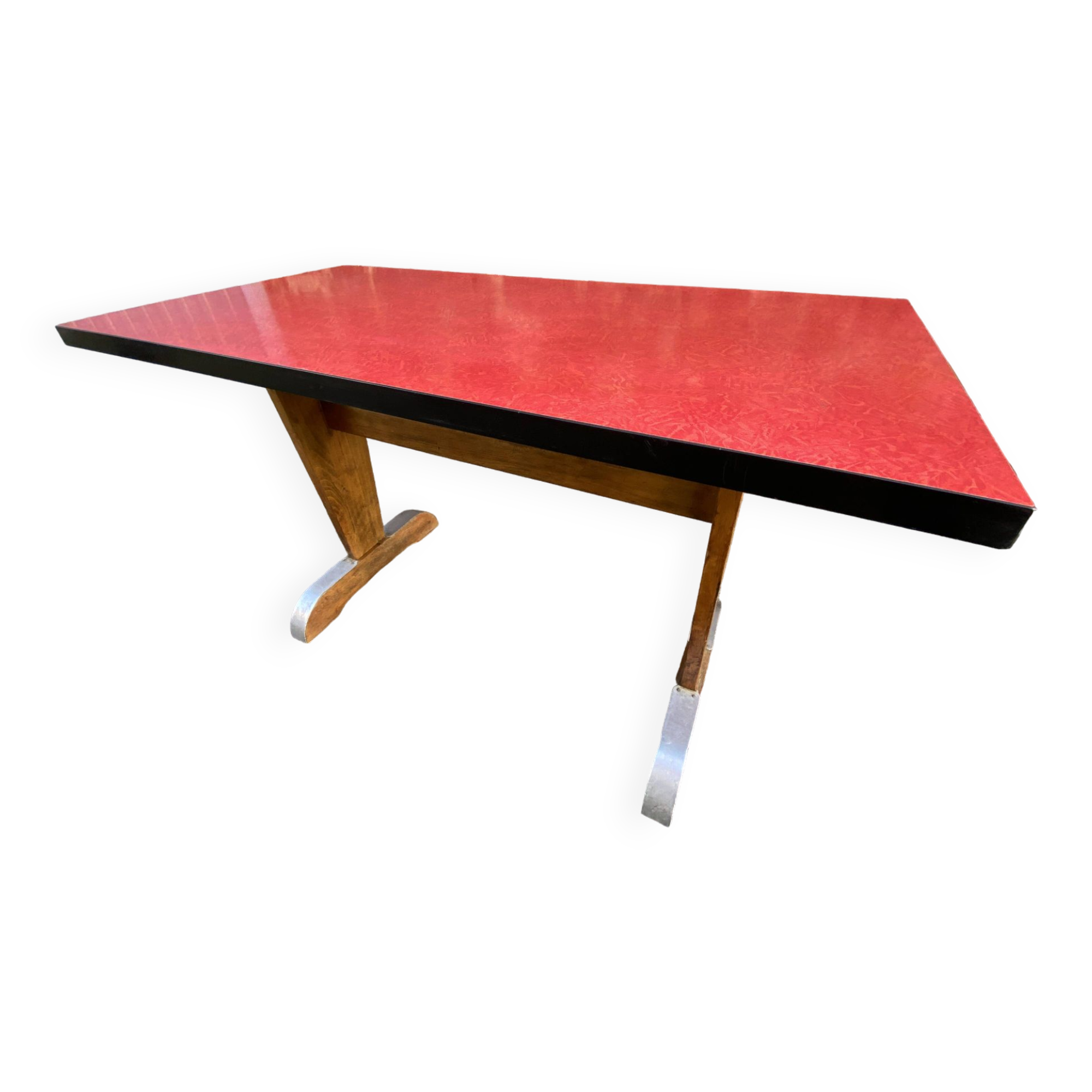 Art deco bistro coffee table covered in formica 1950