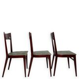 Chaises de salle à manger en bois de hêtre aux tons verts, années 1950