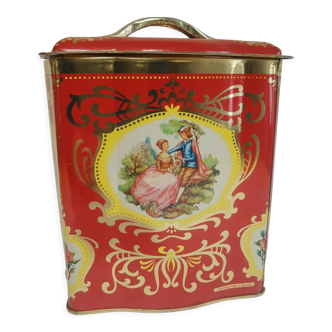 Old vintage English metal cookie tin