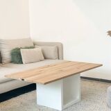 Concrete and wood coffee table - Length 120cm - Oakcub