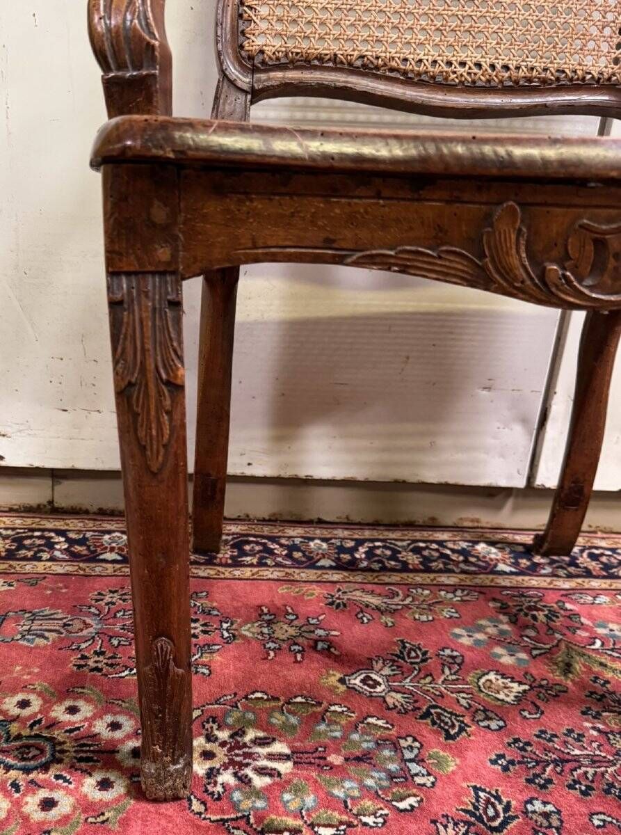 Louis XV style office chair in carved walnut