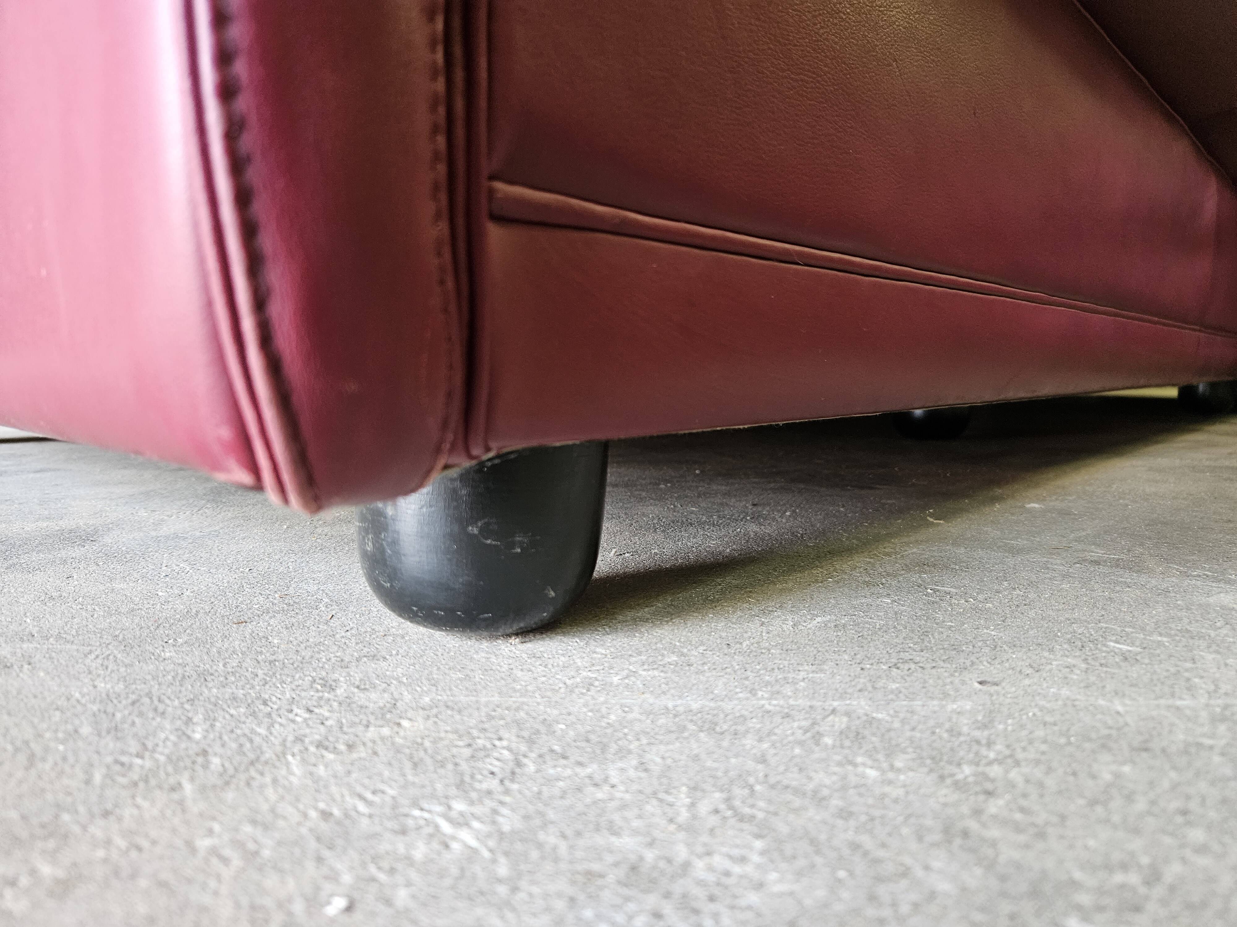 Canapé d'angle modulable Socrates en cuir bordeaux par Poltrona Frau, 1970