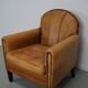 Vintage Dutch cognac coloured leather club chair