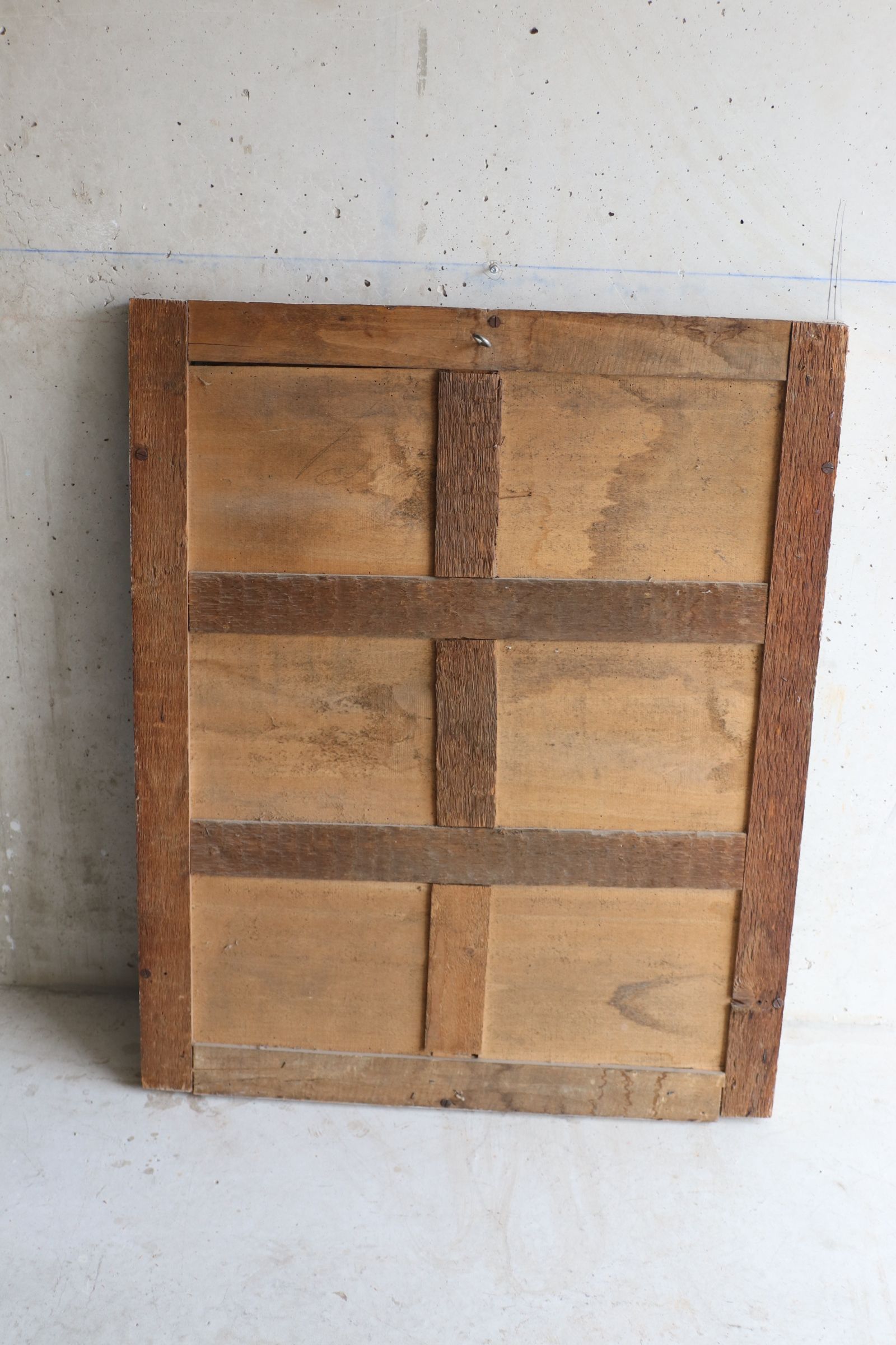 Large mirror early 19th old in patinated wood and mercury
