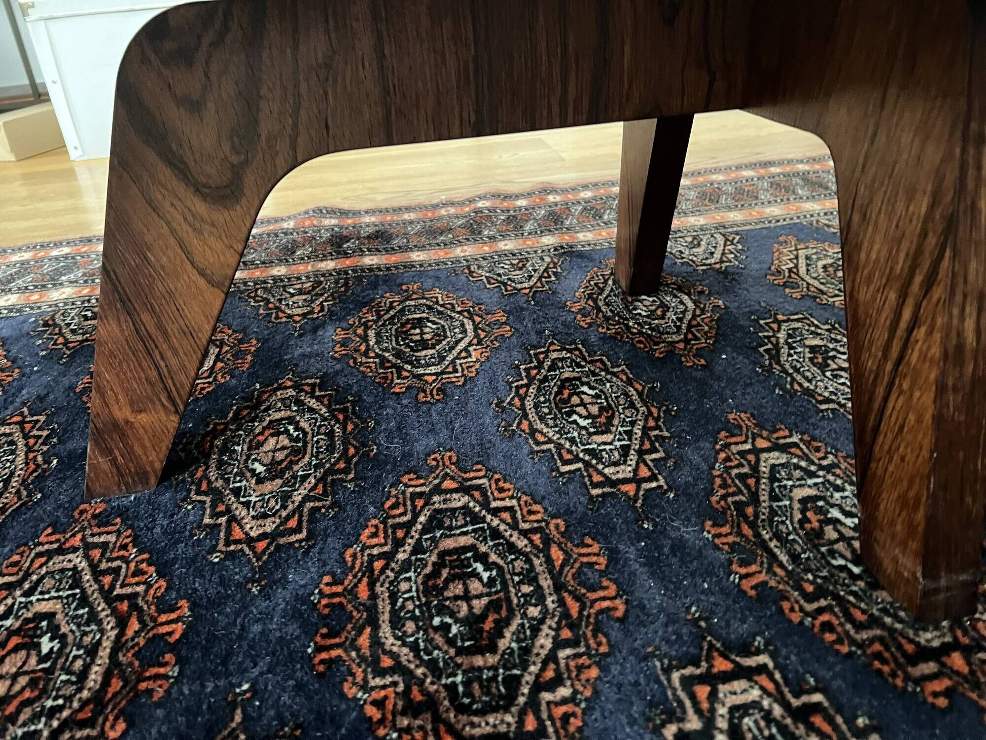 Marble and rosewood coffee table, designed by Hugues Poignant for Roche Bobois