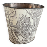 Corbeille à papier en métal décor Paris