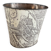 Metal wastepaper basket with Paris decor