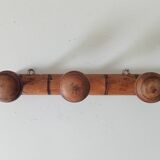 Antique folk art wall coat rack from the 50s
