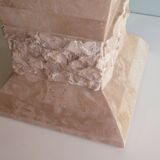 Column, Hollywood Regency style travertine pedestal, 1970s