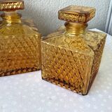 Amber glass carafes Japanese 1970s - Tislo "PASSED J.G.I.A"