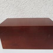 Magazine holder vintage vinyl door in mahogany wood
