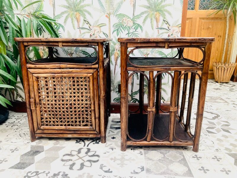 Vintage side table pair