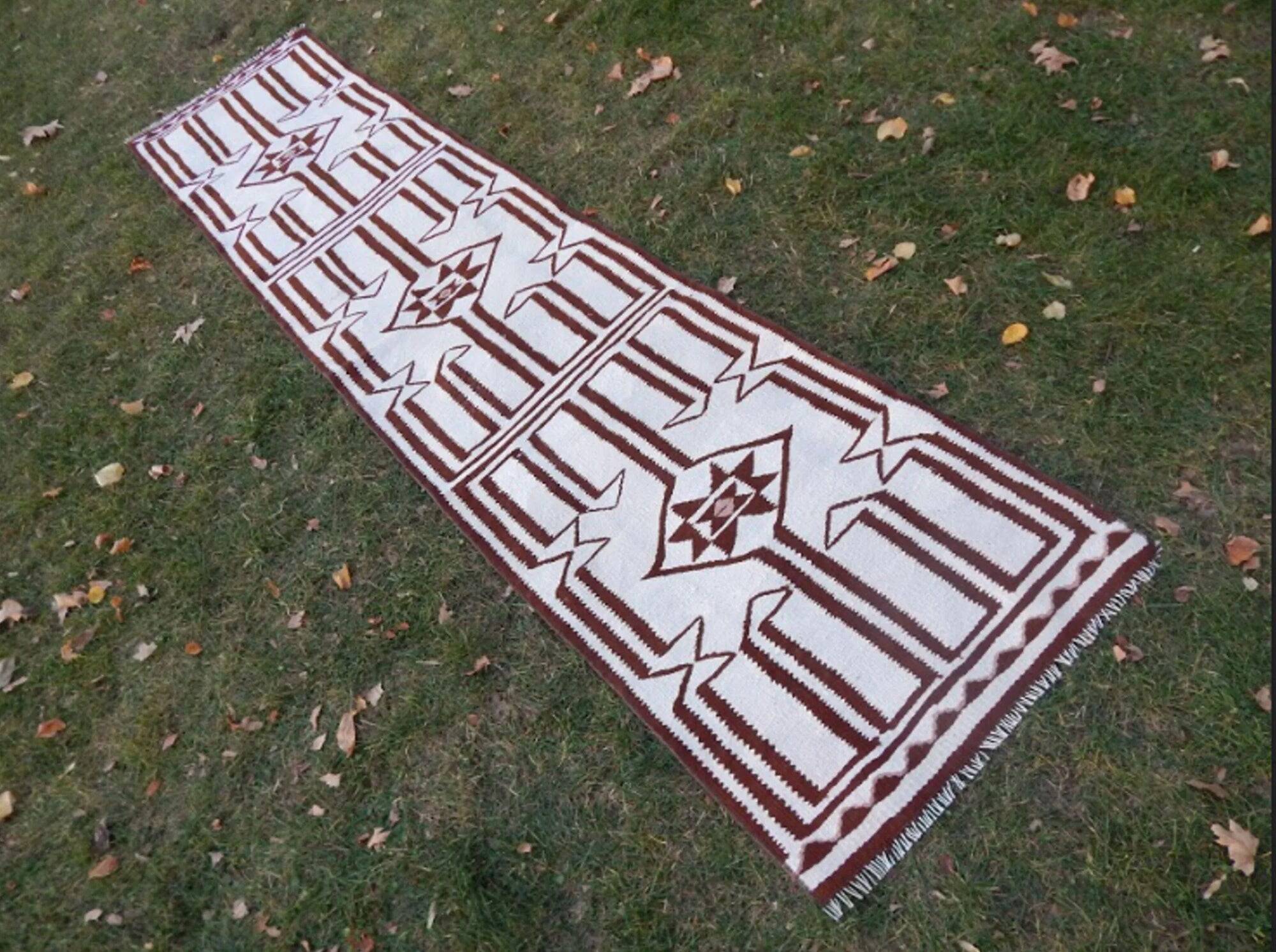 Vintage Turkish hallway rug 78x314 cm