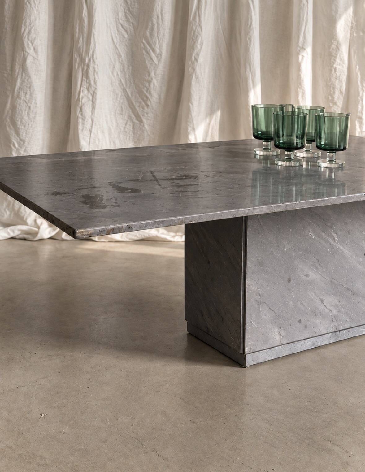 Grey marble coffee table