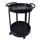 Vintage bar table, black plastic, round table, 70s, Simo, made in Italy