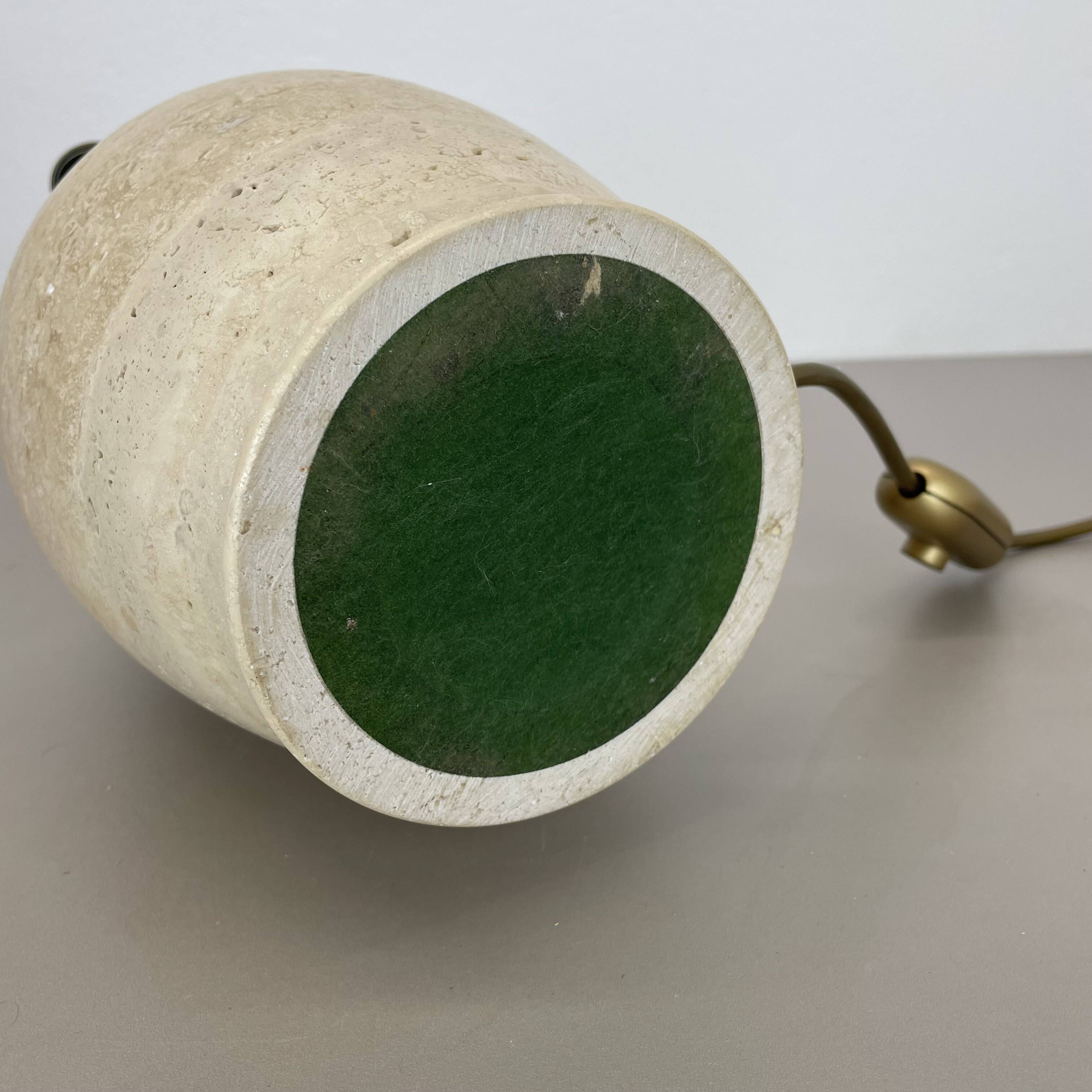 Large Travertine Marble Fratelli Mannelli Style Table Light Base, Italy, 1970s