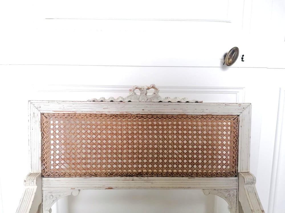 Louis XV style canned armchair lacquered wood