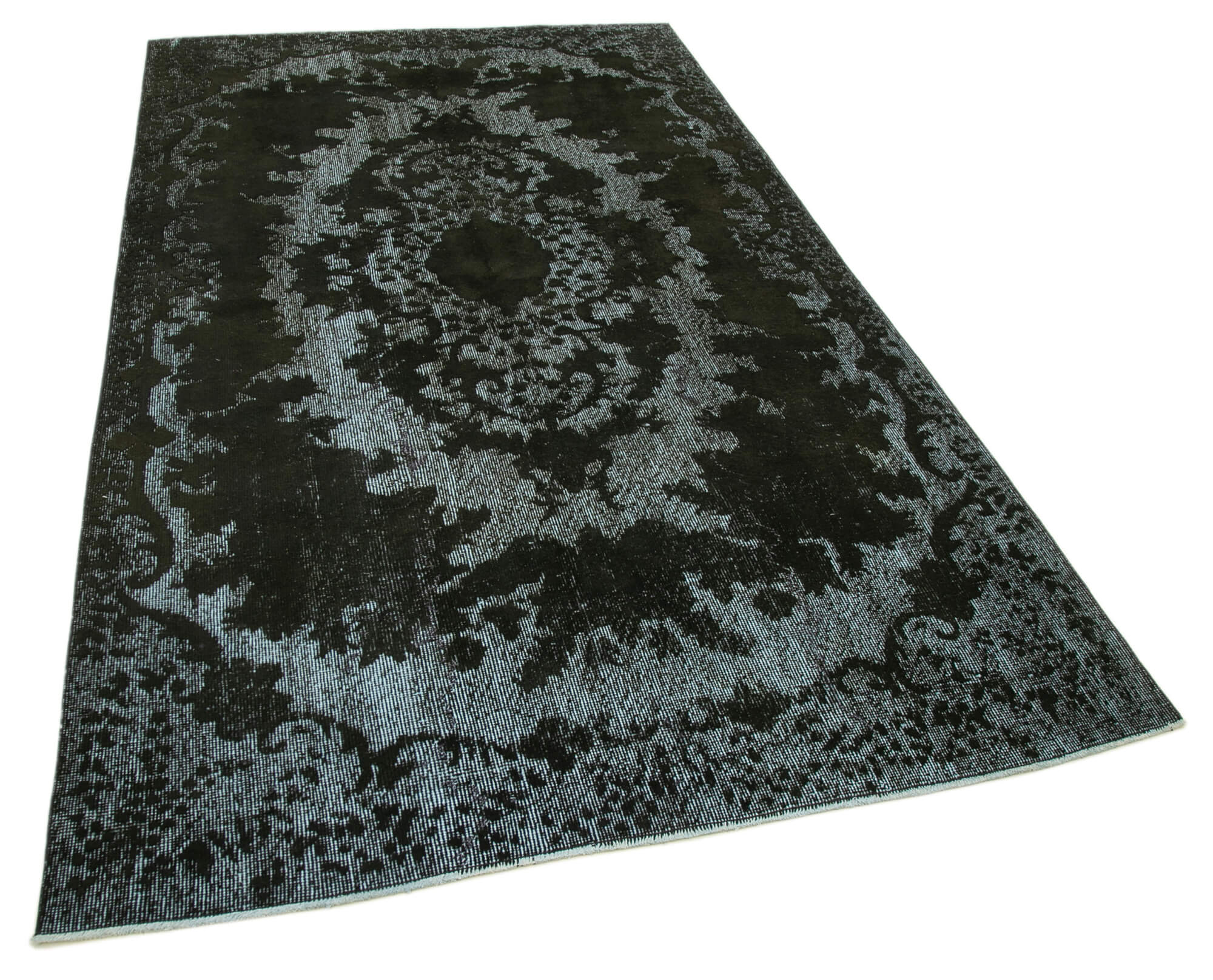 Hand-knotted vintage turkish 1980s 157 cm x 269 cm black rug