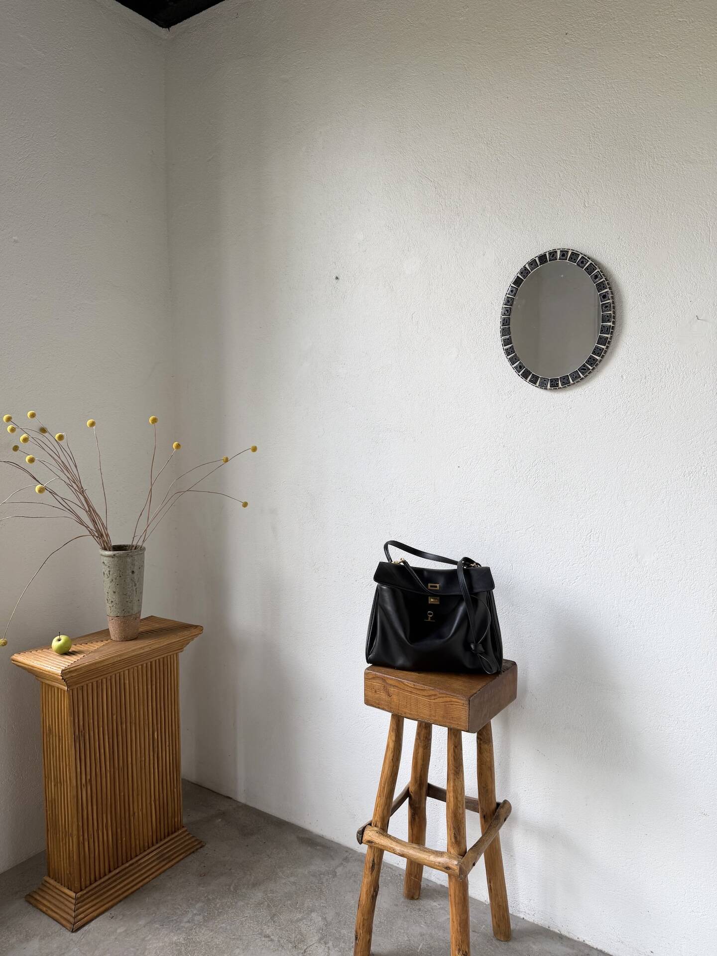Oval ceramic mosaic mirror from the 50s/60s.