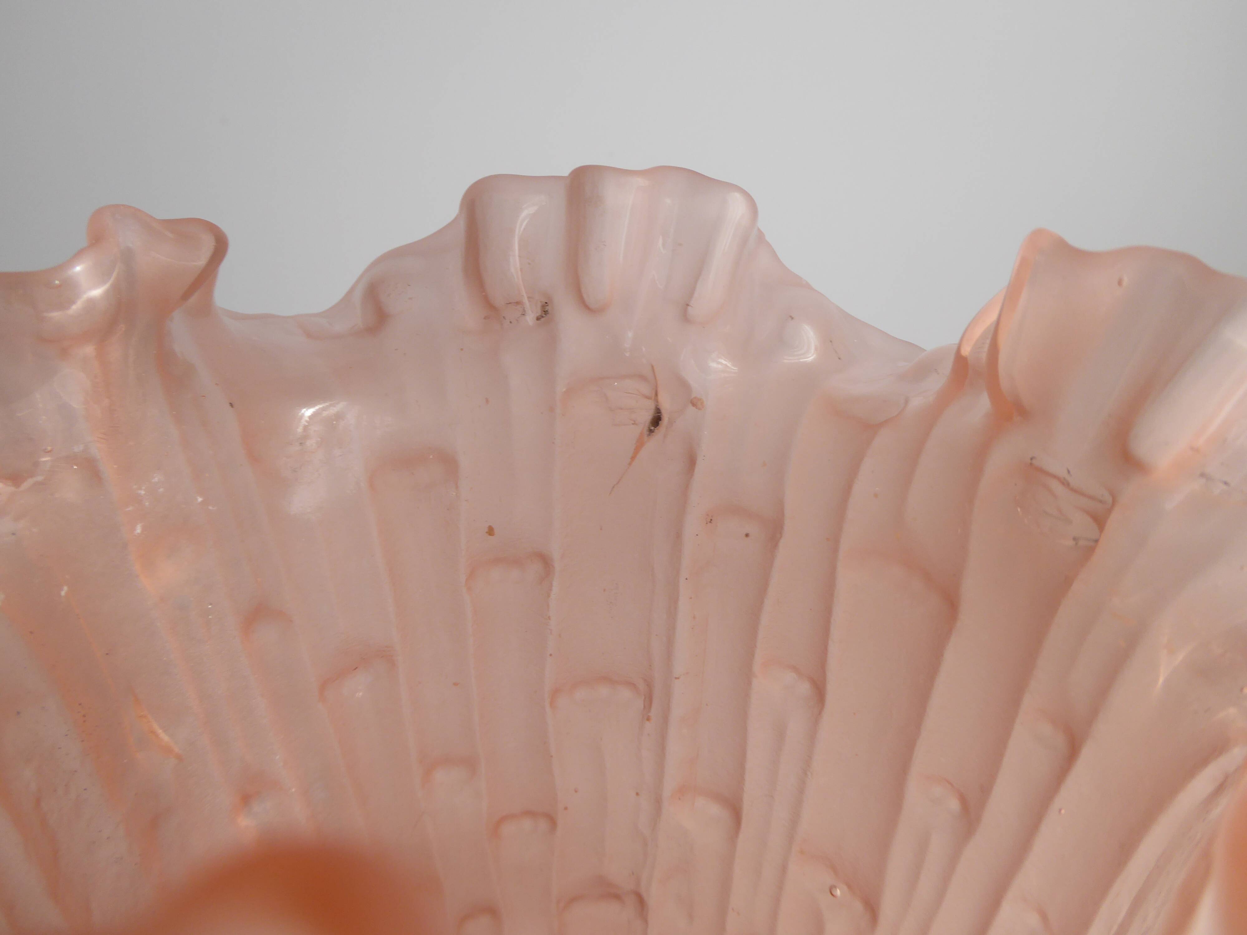 Pink frosted glass vase