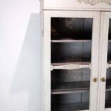 Glass Cabinet From The Gustavian Period Painted In Grey From 1810s