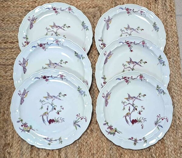 6 assiettes plates Bernardaud modèle Chantilly