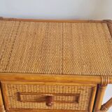Rattan chest of drawers from the 1970s.
