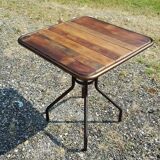 Teak and wrought iron bistro table