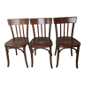 3 chaises bistrot bois courbé Baumann