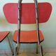 Lot of 2 chairs in red formica with tubing 60s