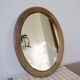 Oval wooden mirror