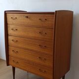 Teak Dresser with 5 drawers Norway, 1960s.