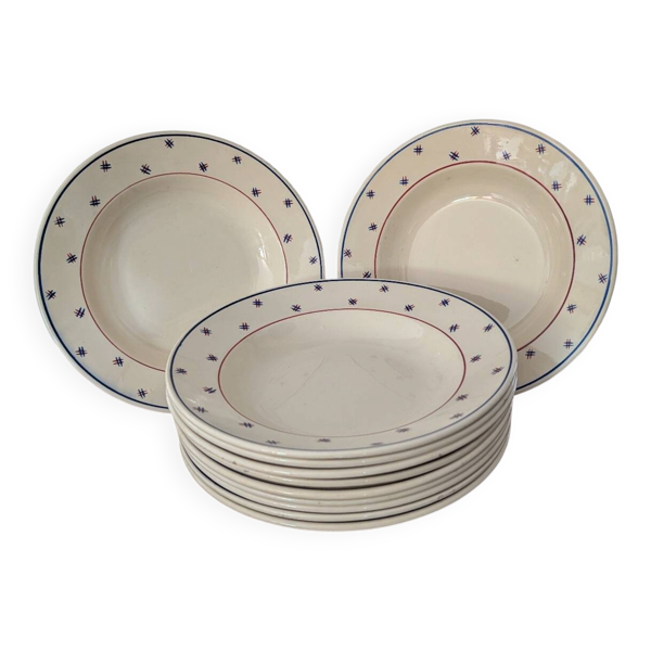 Assiettes creuses K&G Lunéville Pierre années 30