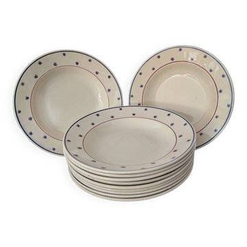 Assiettes creuses K&G Lunéville Pierre années 30