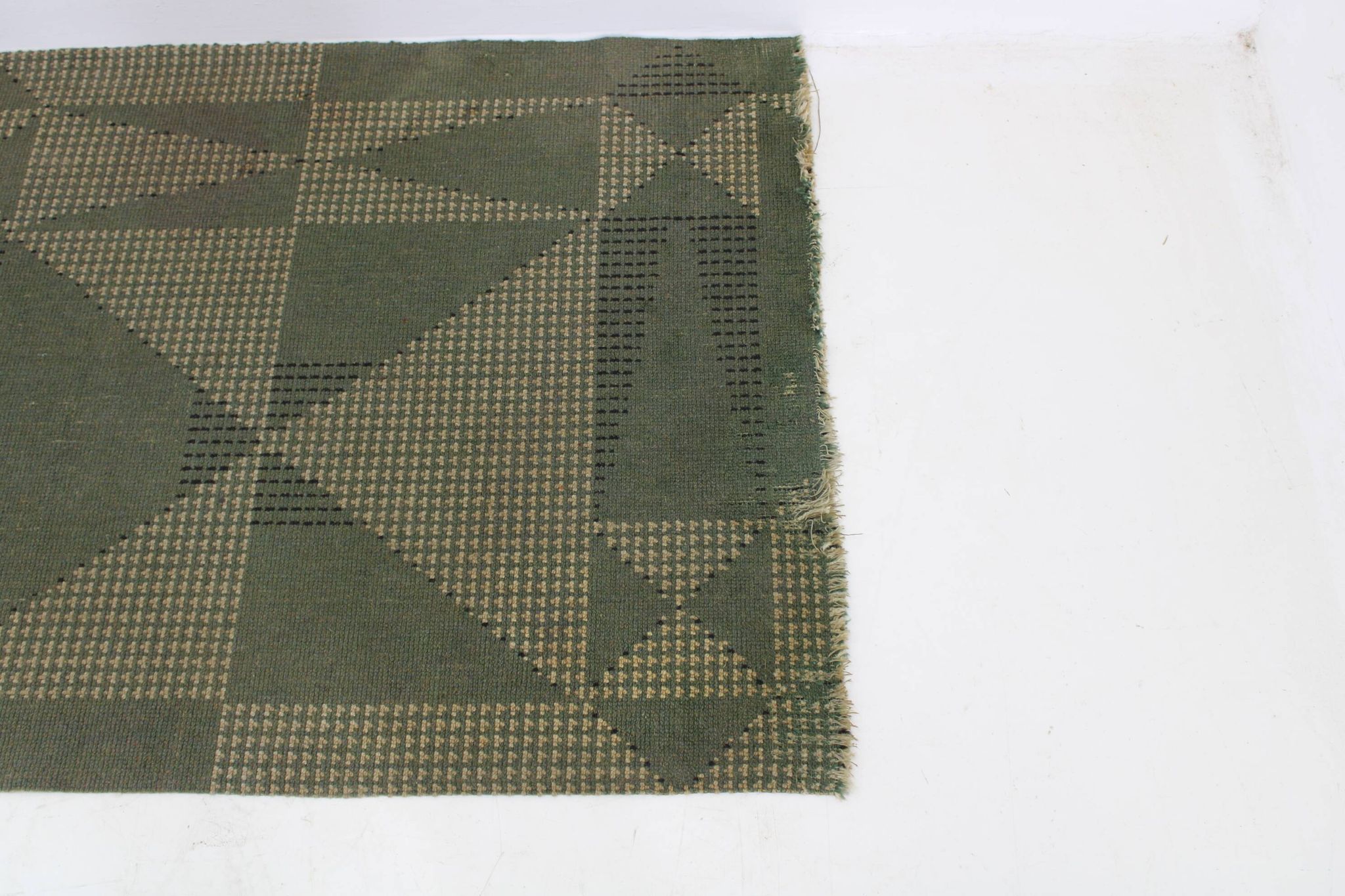 1950s Abstract Wool Hallway Carpet or Rug, Czechoslovakia