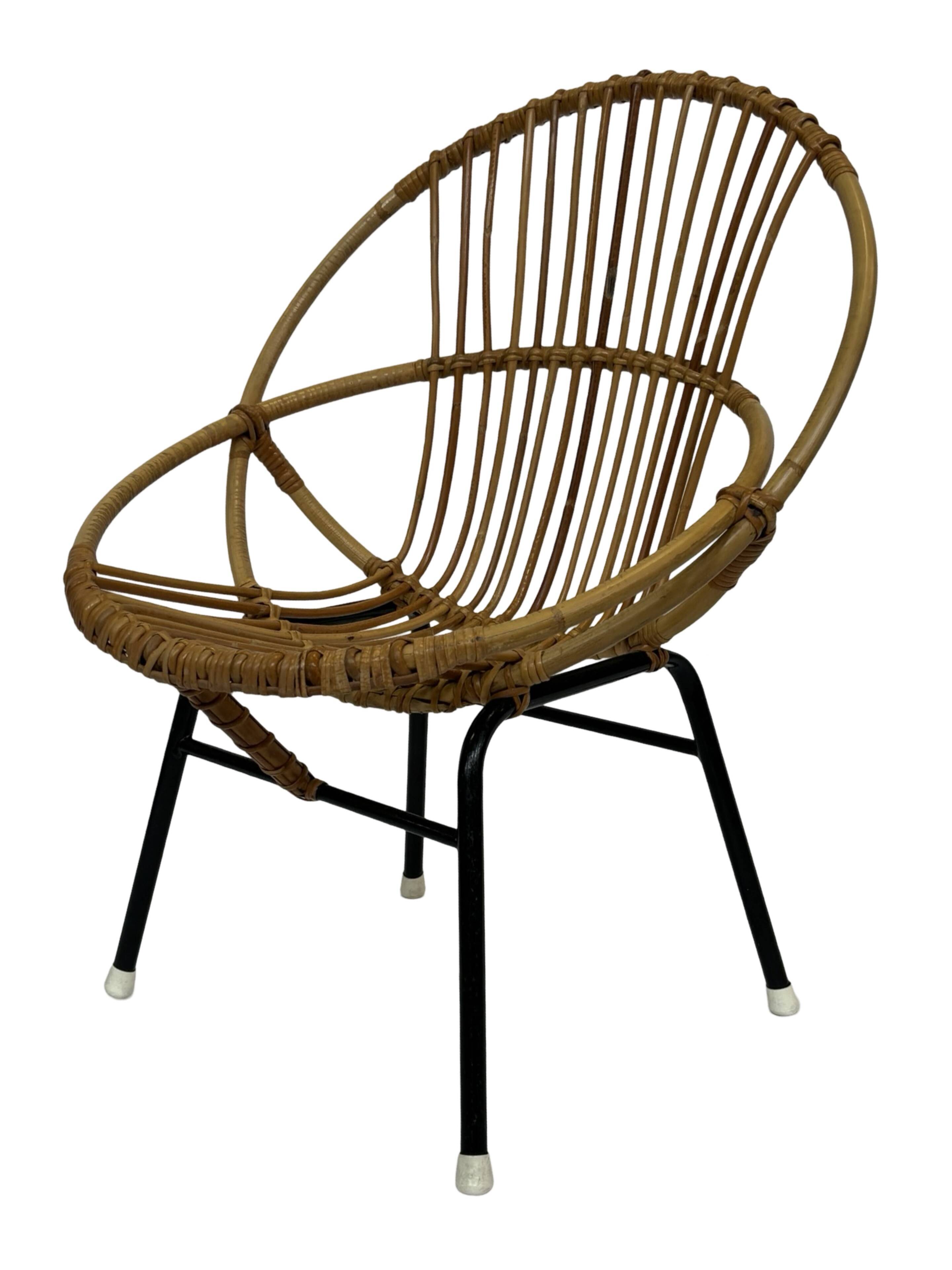 Chaise en rotin de Dirk van Sliedregt Rohe Noordwolde 1960 aux Pays-Bas