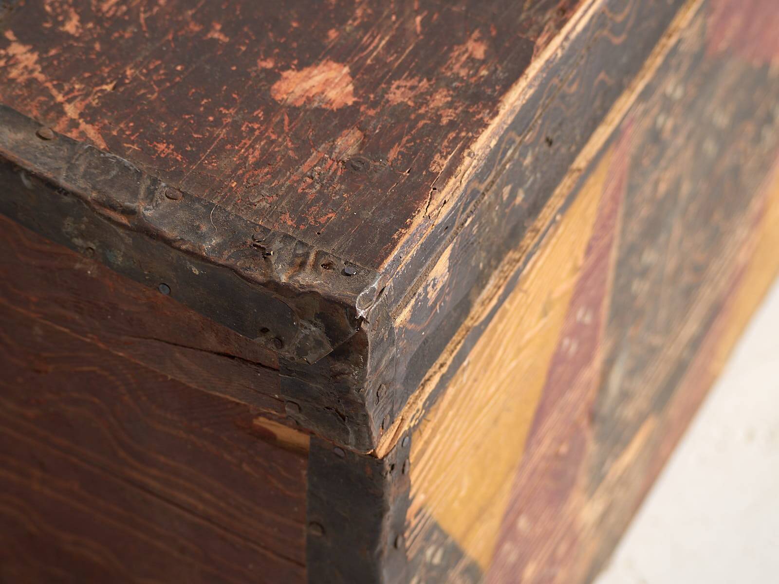 Malle ethnique ancienne peinte à la main (vers 1890) #30