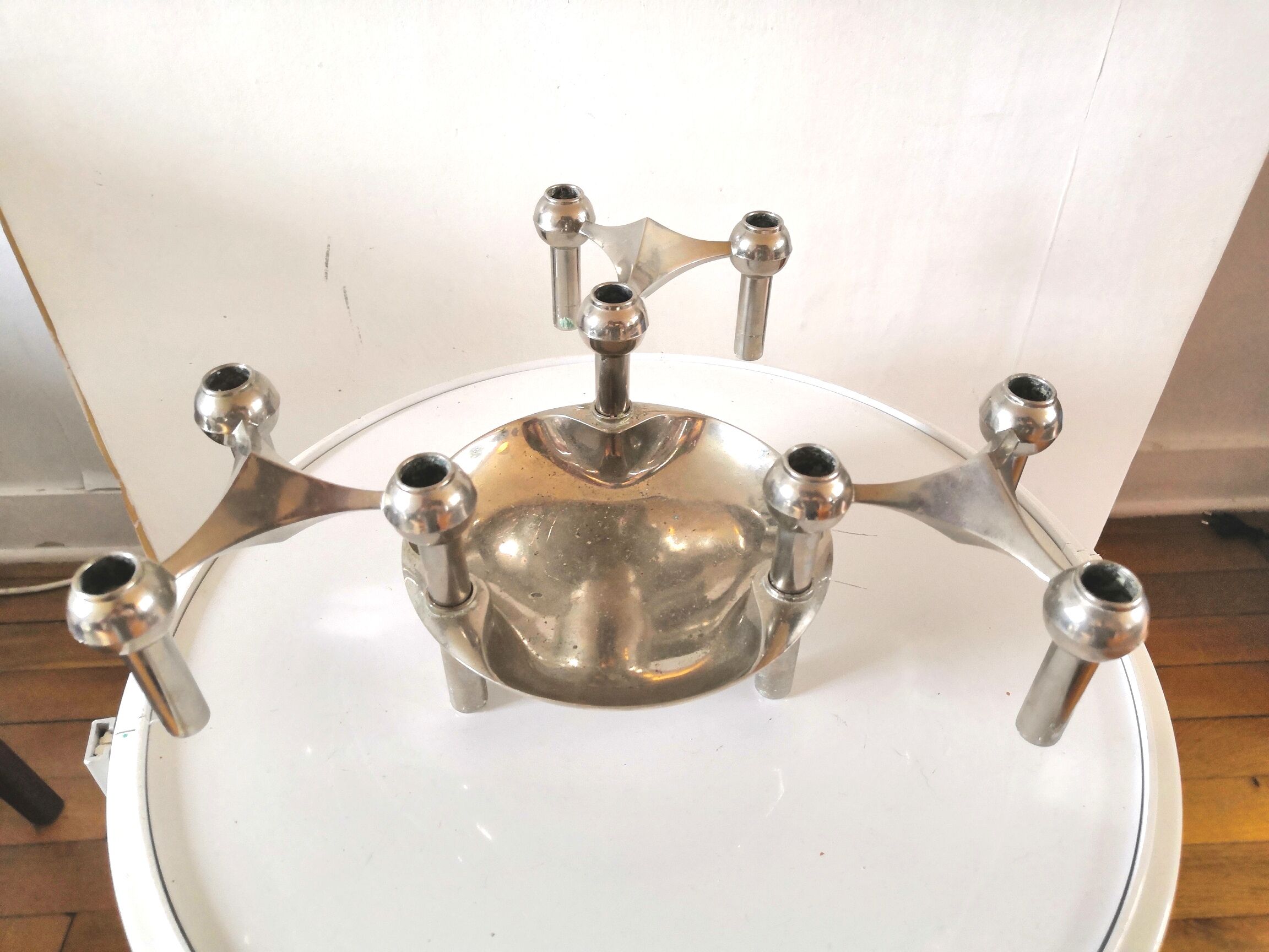 3 Candle holders and a Nagel cup design 70s