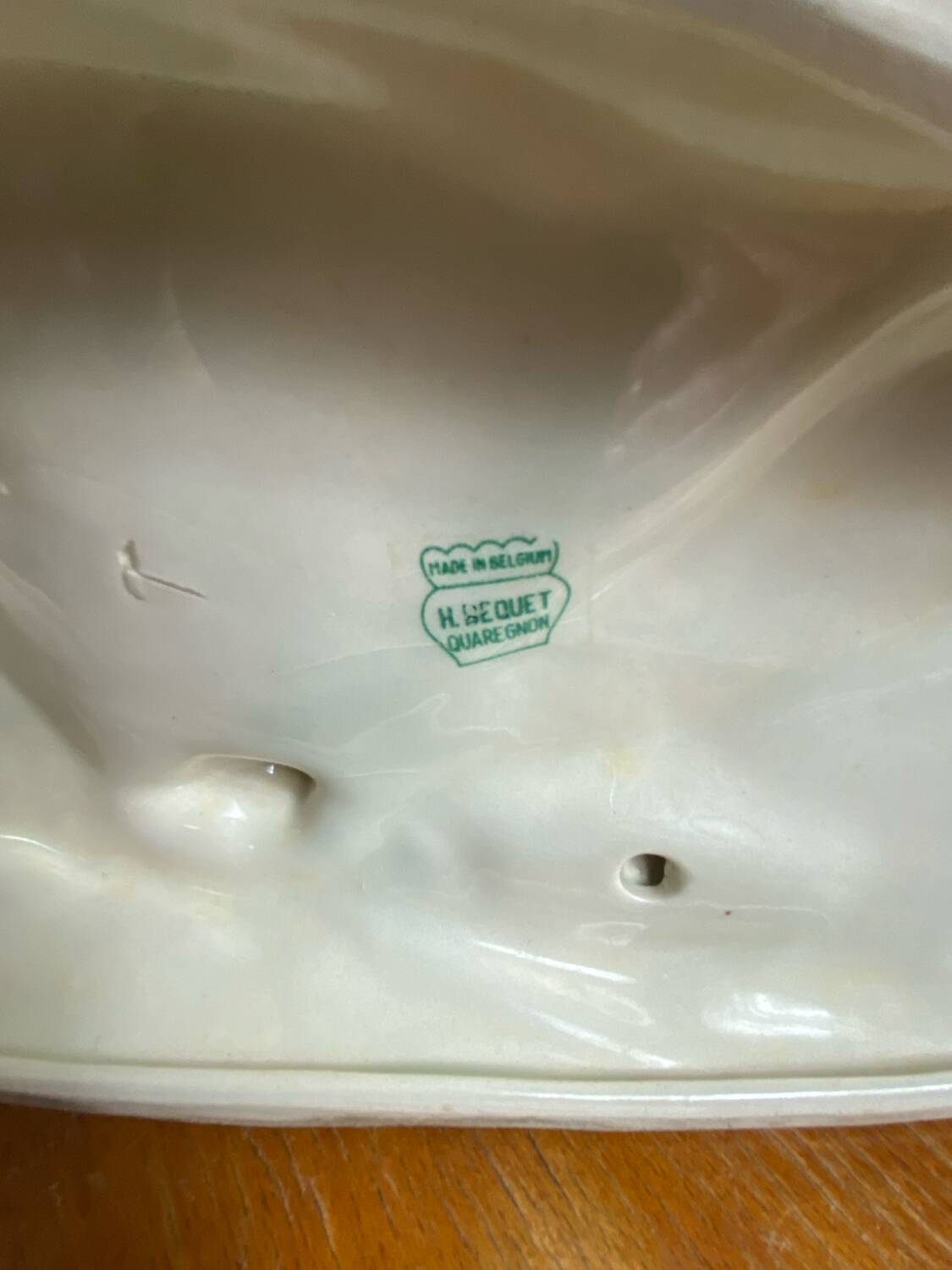 Iridescent ceramic wolf dog, Hubert Béquet