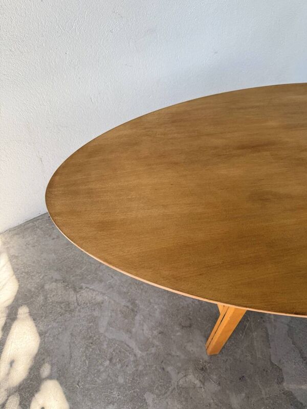 Table basse ovale en hêtre, Ikea 1980