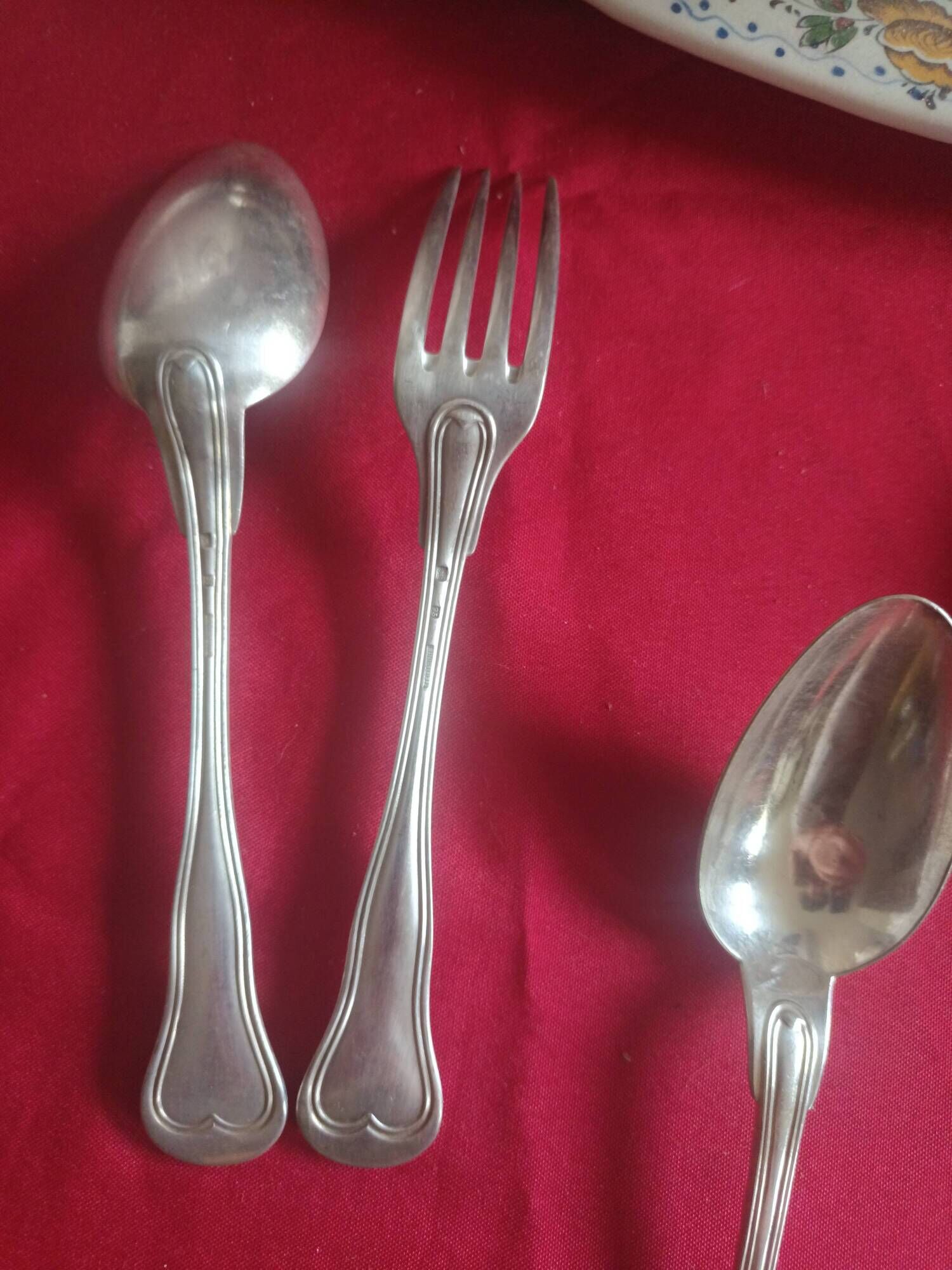 set of antique Cristofle cutlery model Chinon violin