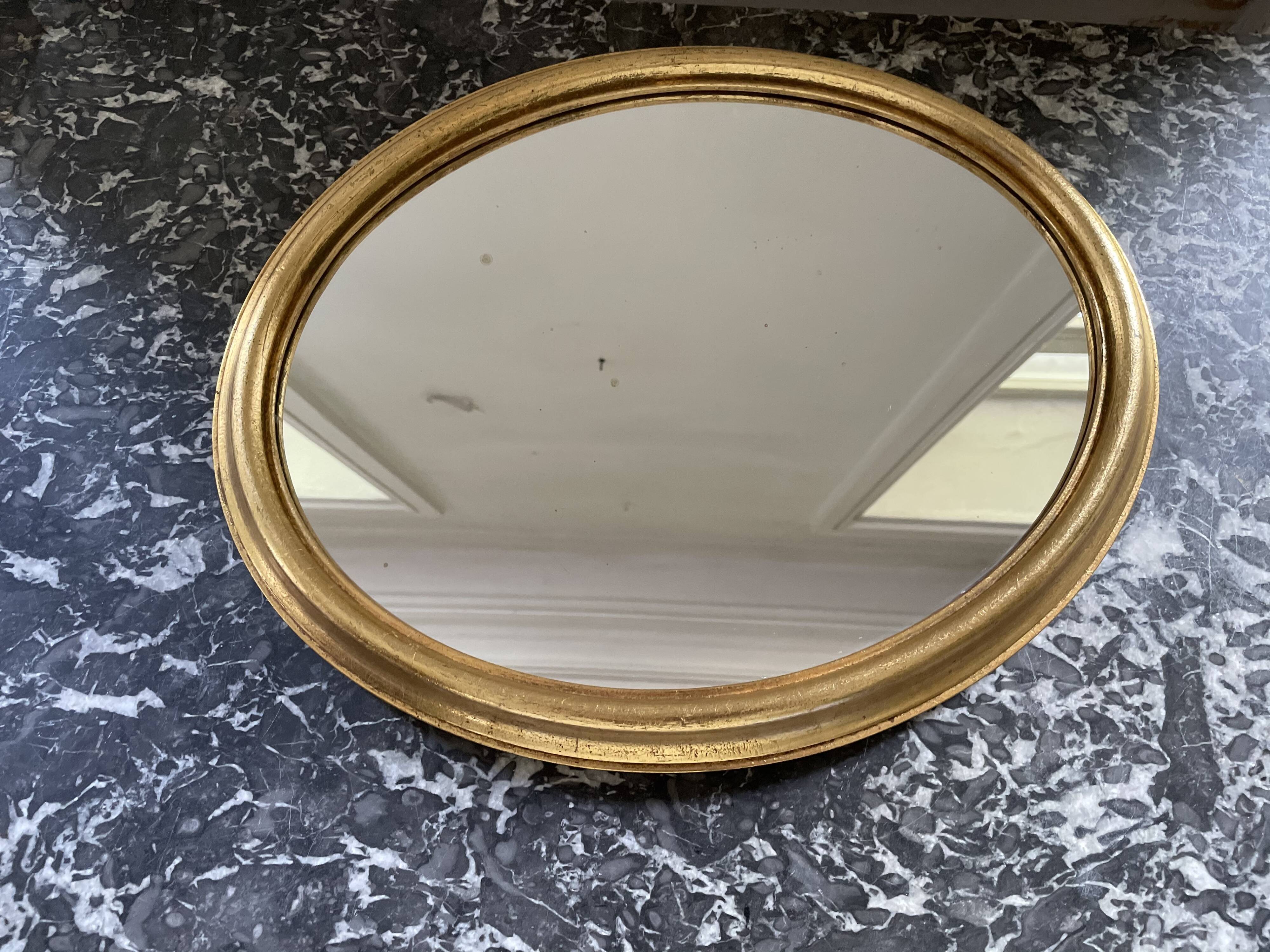 Oval Gold Mirror 1960 31x39cm