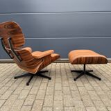 Vitra Eames Lounge Chair XL + Ottoman, Cognac leather & Santos Rosewood