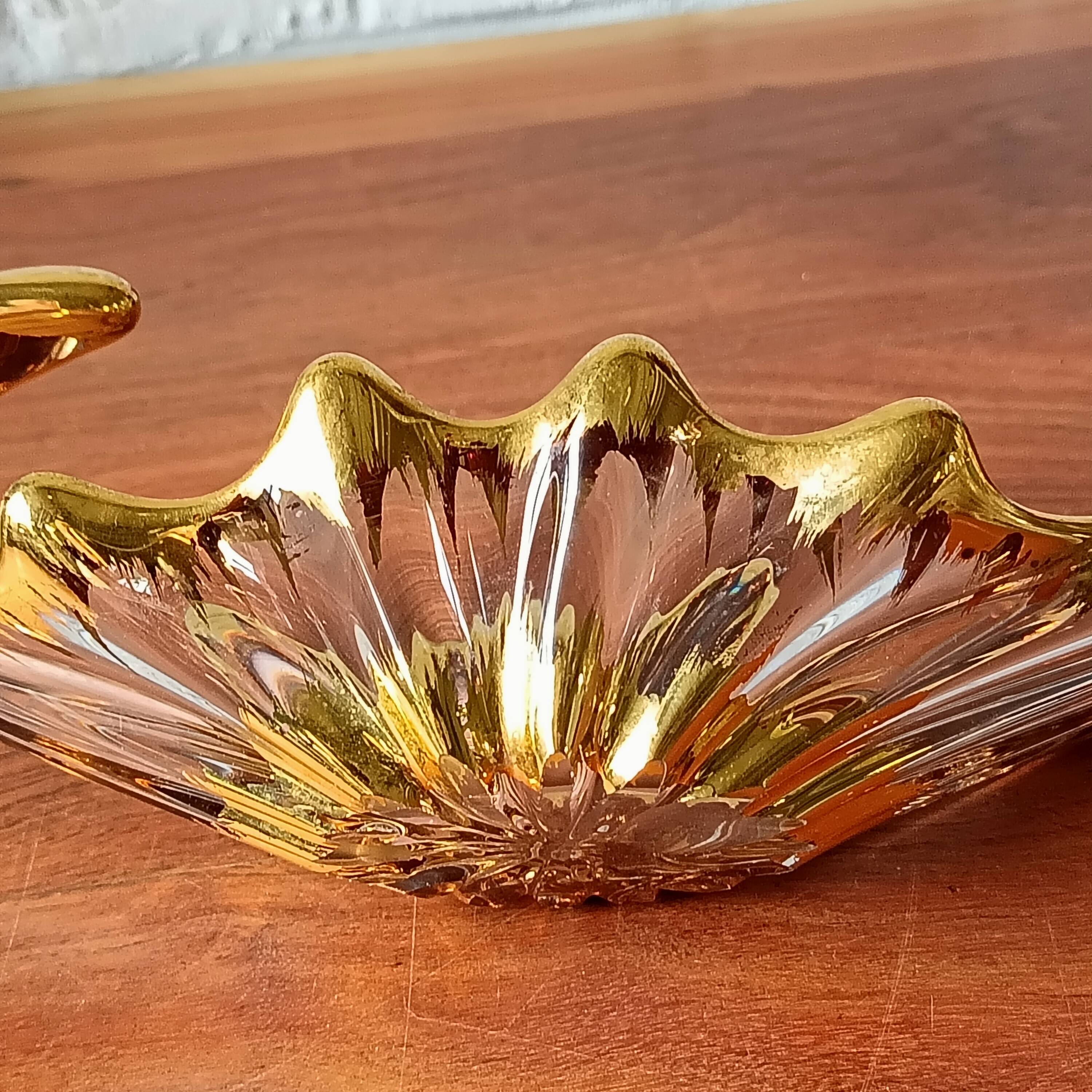 Mini golden glass coupe vintage style Bayel, pocket tray.
