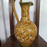 Vallauris style pitcher vase with honey enamel 1960/1970