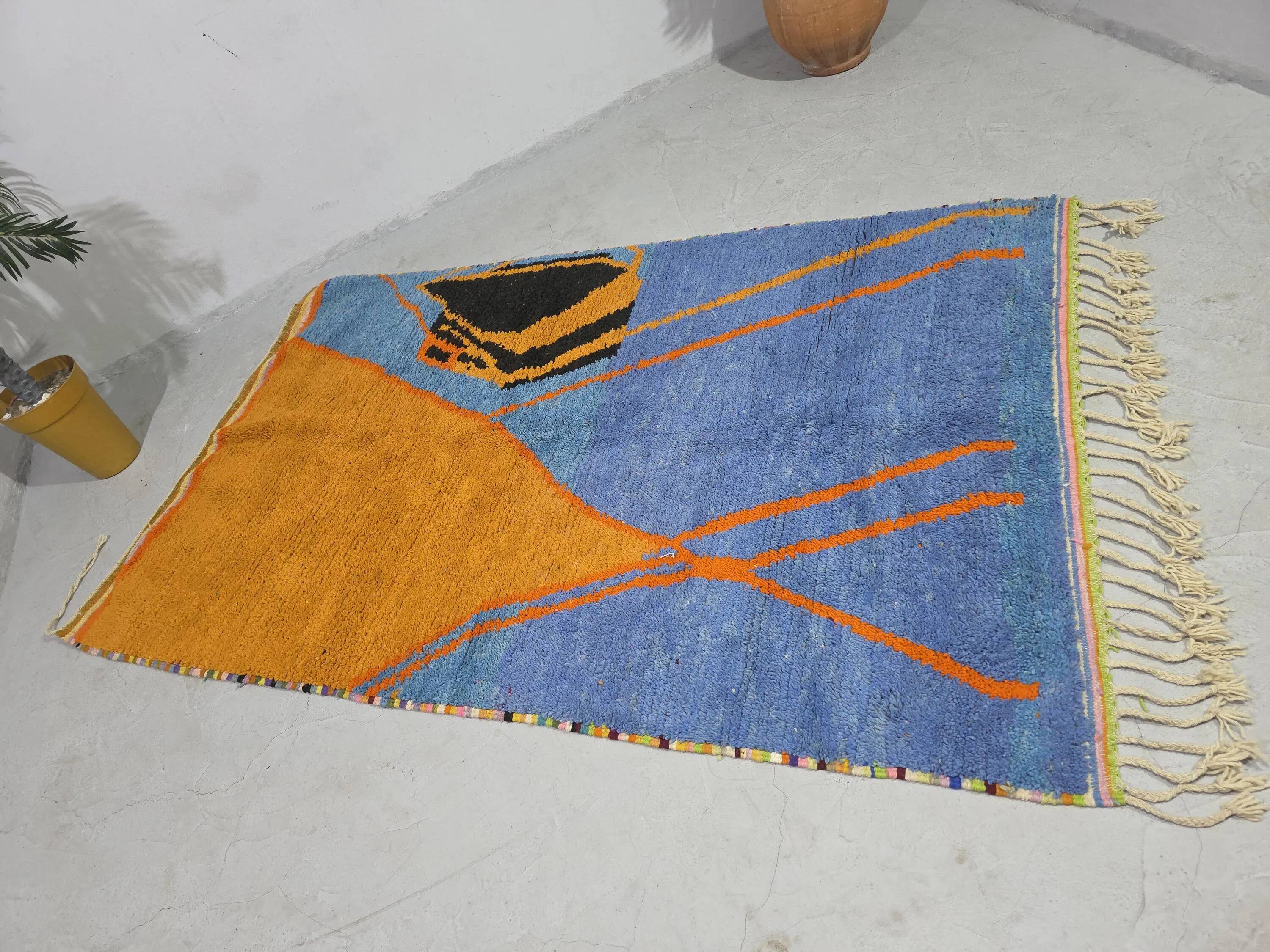 Handmade natural Berber rug 2.5x1.5 m