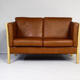 Brown Leather 2 Seater Sofa